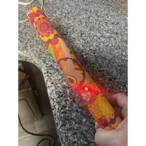 Amika Hair Straightener AM1855 Orange Paisley Graffiti 1" Ceramic (Works Great)